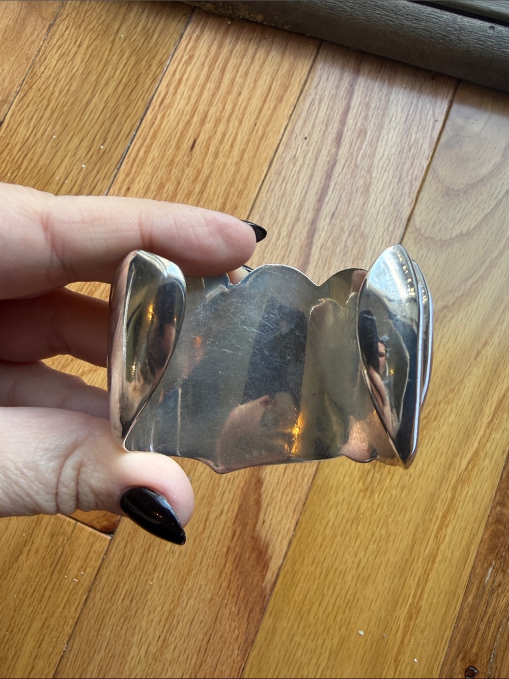 Sterling Silver Sculptural Cuff Bracelet - 6” - Picture 4 of 5